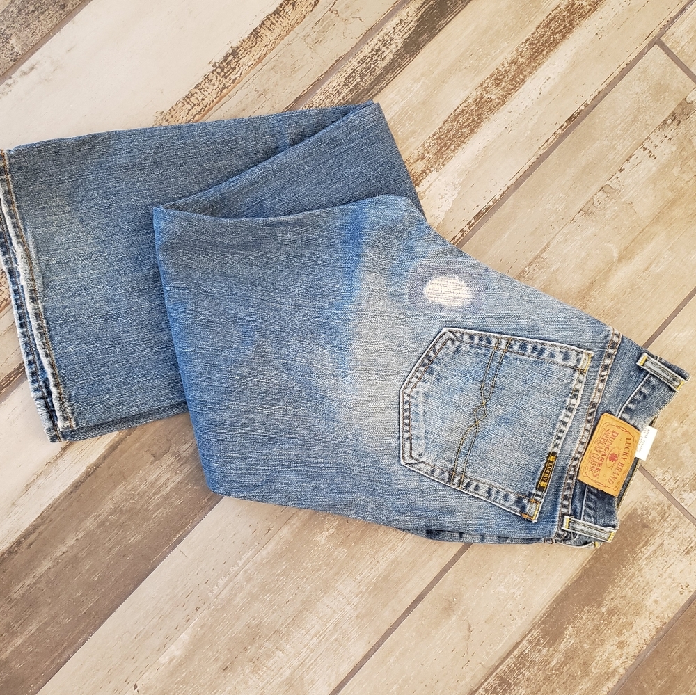 Lucky Button Fly Distressed Jeans Size 12